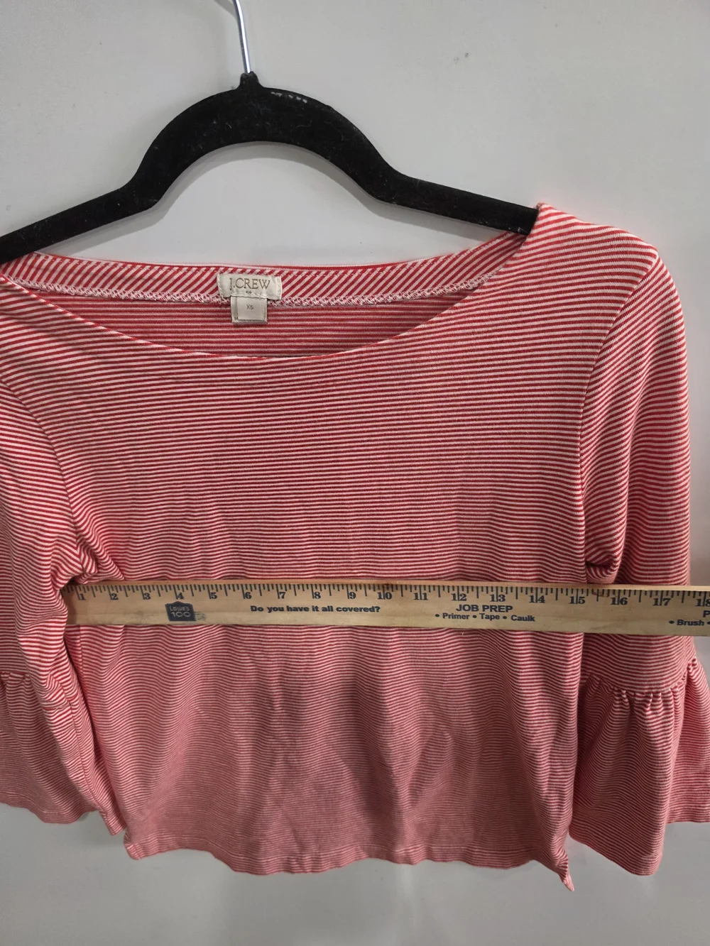 J. Crew Women’s Pink Stripe Bell-Sleeve Top Size XS